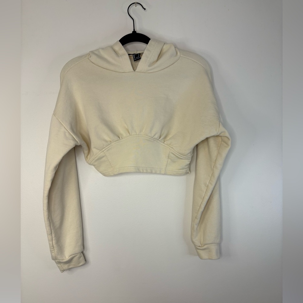 Forever 21 pale yellow Cropped Hoodie